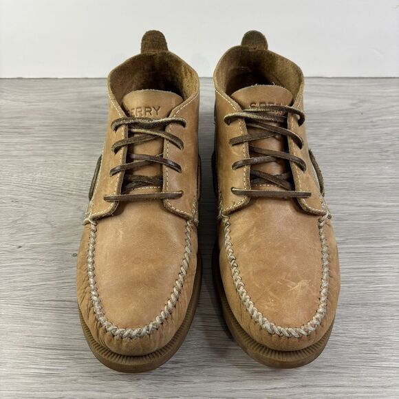 Sperry Top Sider Brown Leather Chukka Ankle Boots Sahara Men’s Lace Up 7.5M - Picture 2 of 14